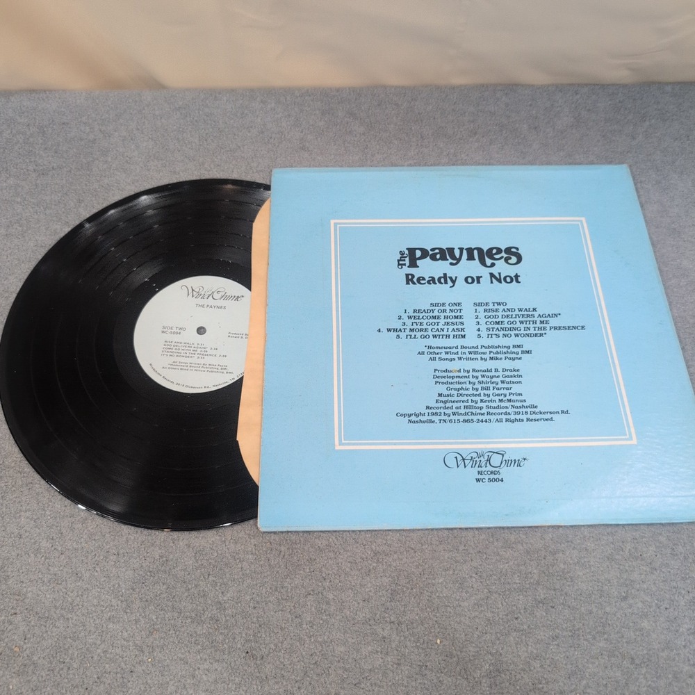 The Paynes Ready or Not Vinyl LP WindChime Records WC 5004 Southern Gospel 1982 - Picture 8 of 8